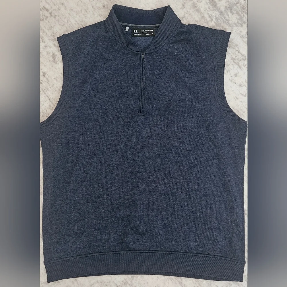 Men's Navy Blue Quarter Zip Under Armor Cold Gear Vest
